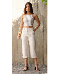CALÇA CAPRI PANTACOURT LINHO 43371801